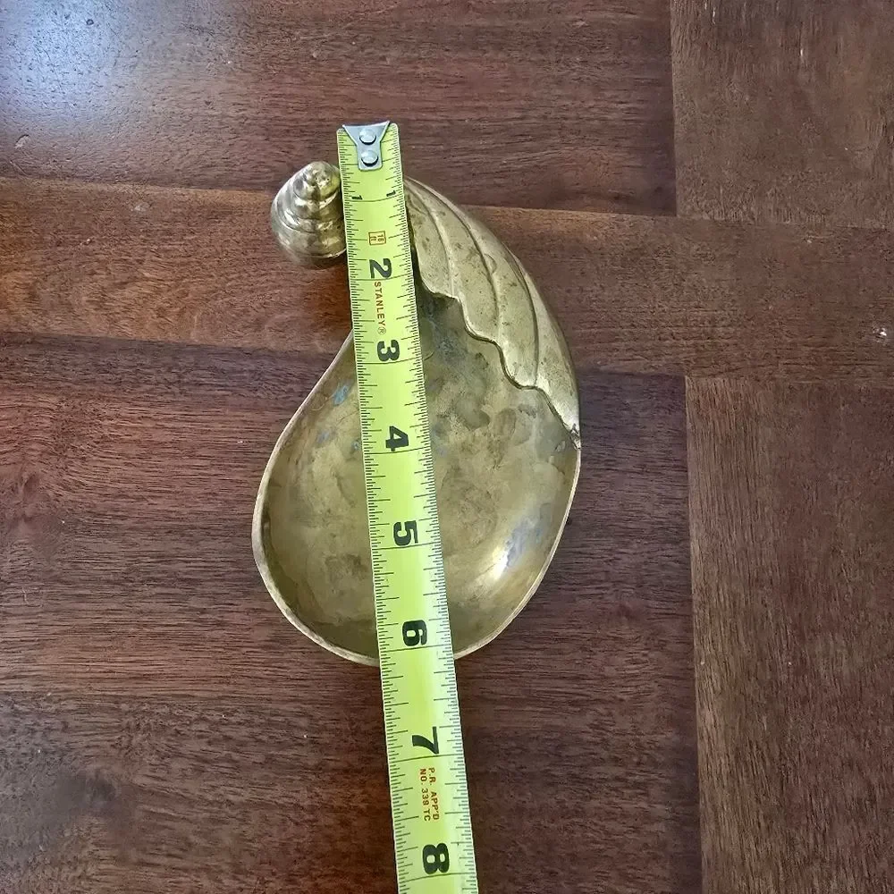 Vintage Solid Brass Footed‎ Winged Shell Catch-all